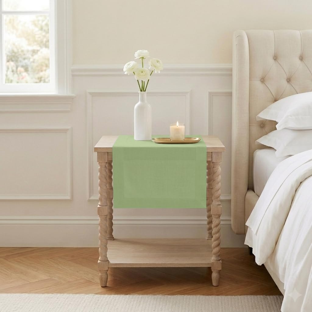 Classic Linen™ by D'Moksha Natural Table Runner 108 Inches Long, 100% Pure Linen, 14 x 108 Inch Table Runner for Dresser, Dining- Summer, Father's Day
