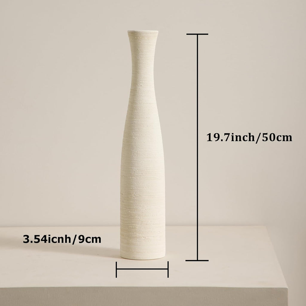 Ceramic Vase Home Decor, Tall Vase for Table Centerpiece, Floor, Modern Rustic Farmhouse Decorative Flower Vase for Pampas Grass Living Room, Office, Bedroom Decoration
