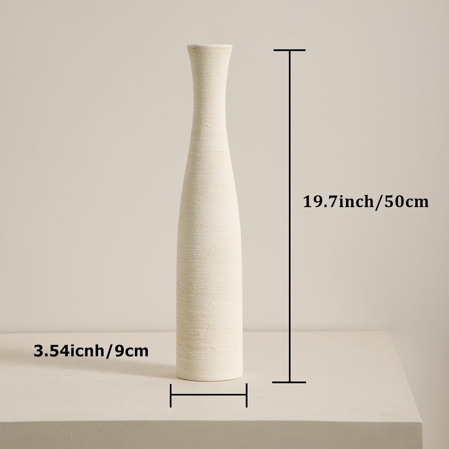 Ceramic Vase Home Decor, Tall Vase for Table Centerpiece, Floor, Modern Rustic Farmhouse Decorative Flower Vase for Pampas Grass Living Room, Office, Bedroom Decoration