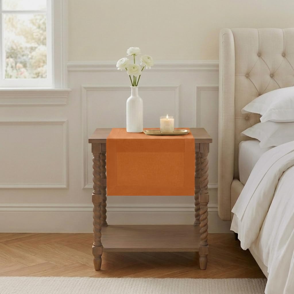 Classic Linen™ by D'Moksha Natural Table Runner 108 Inches Long, 100% Pure Linen, 14 x 108 Inch Table Runner for Dresser, Dining- Summer, Father's Day