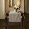 Signature Linen™ by D'Moksha White Table Runner 84 Inches Long, 100% Pure Linen, Hemstitch, 14 x 84 Inch Table Runner for Dresser, Dining- Summer, Father's & Independence Day