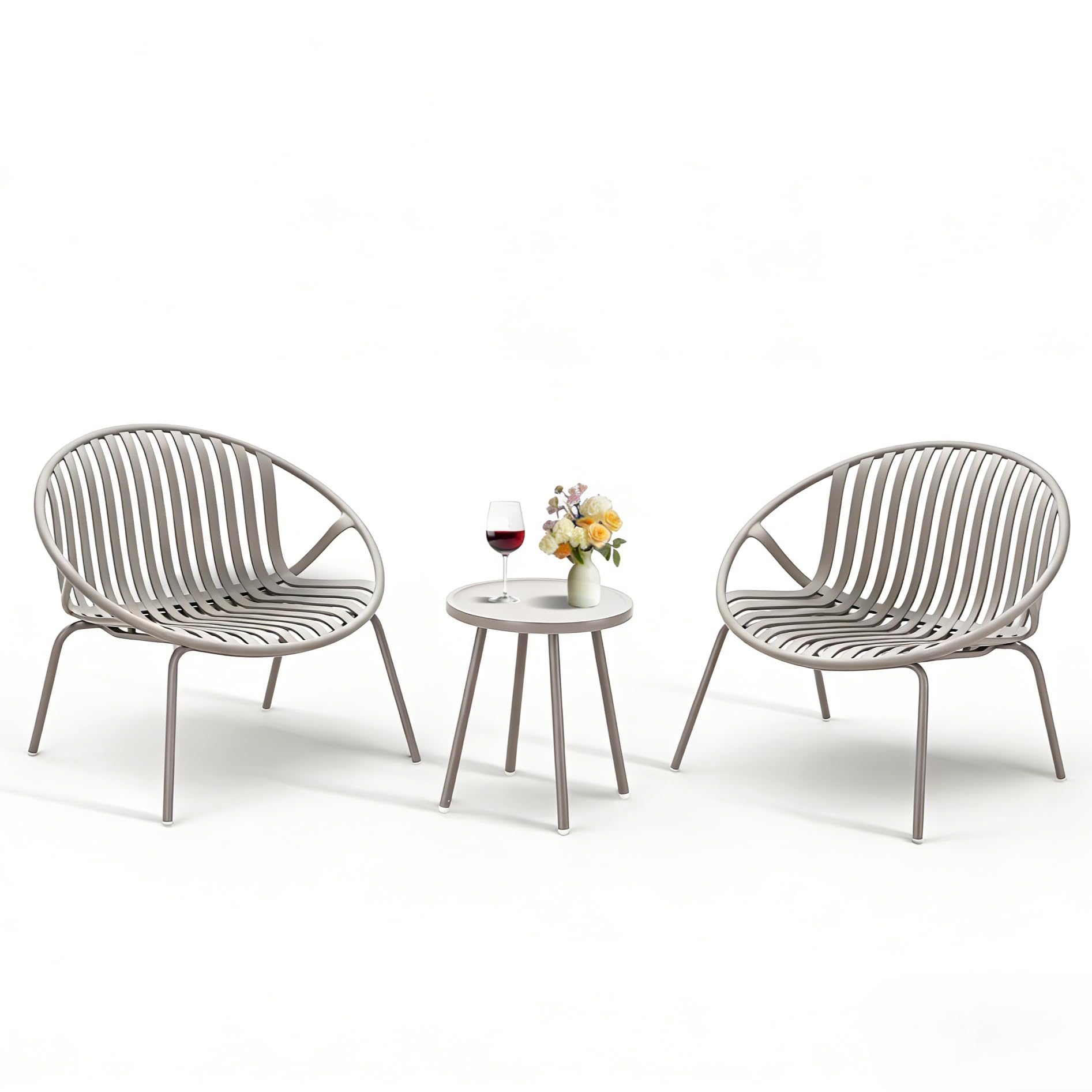 Werph 3-Piece Patio Furniture Set, Bistro Table and Paito Chairs Set of 2 | Outdoor Patio Set with Porch Chairs and Table,Deck Furniture Conversation Set for Garden Poolside