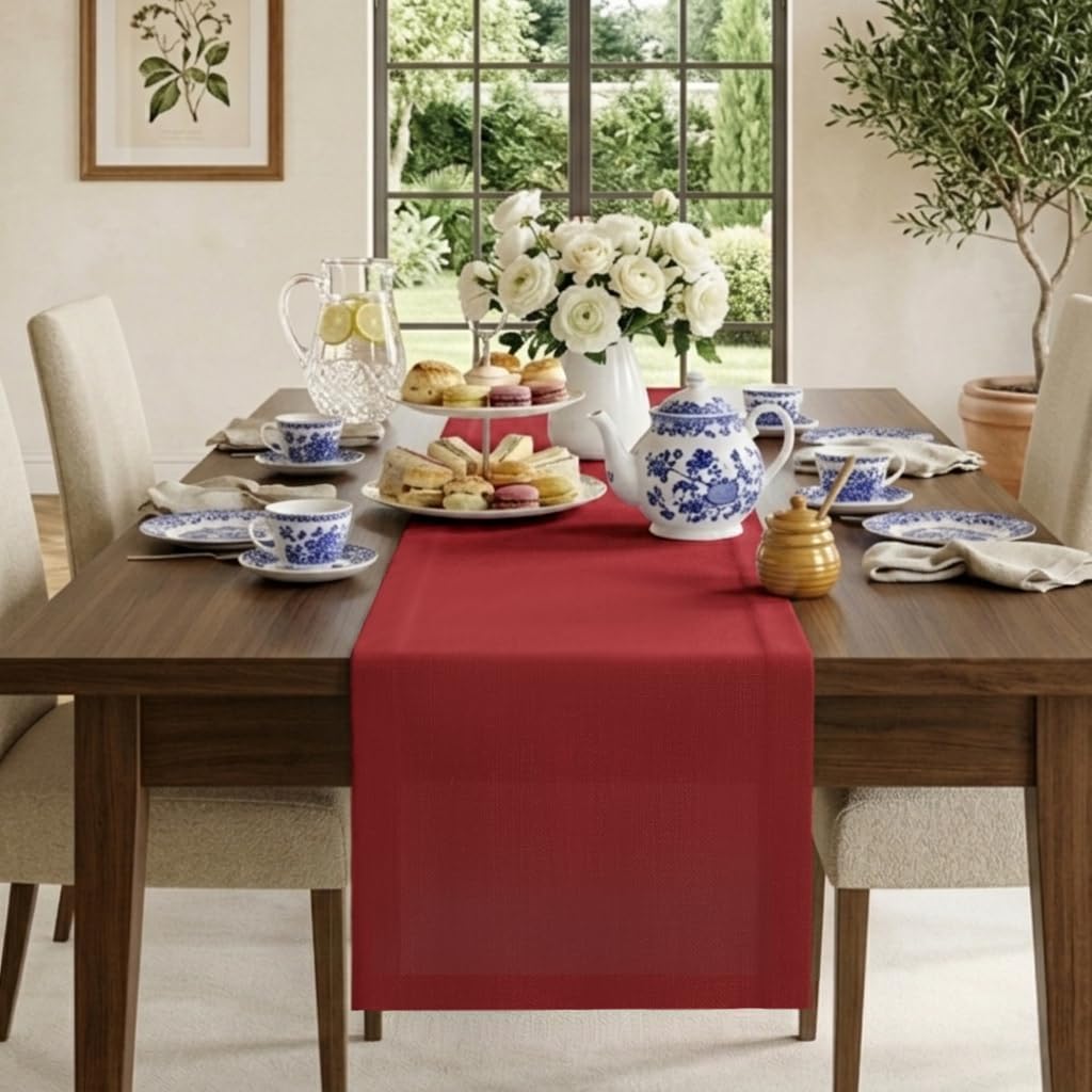 Classic Linen™ by D'Moksha Natural Table Runner 108 Inches Long, 100% Pure Linen, 14 x 108 Inch Table Runner for Dresser, Dining- Summer, Father's Day