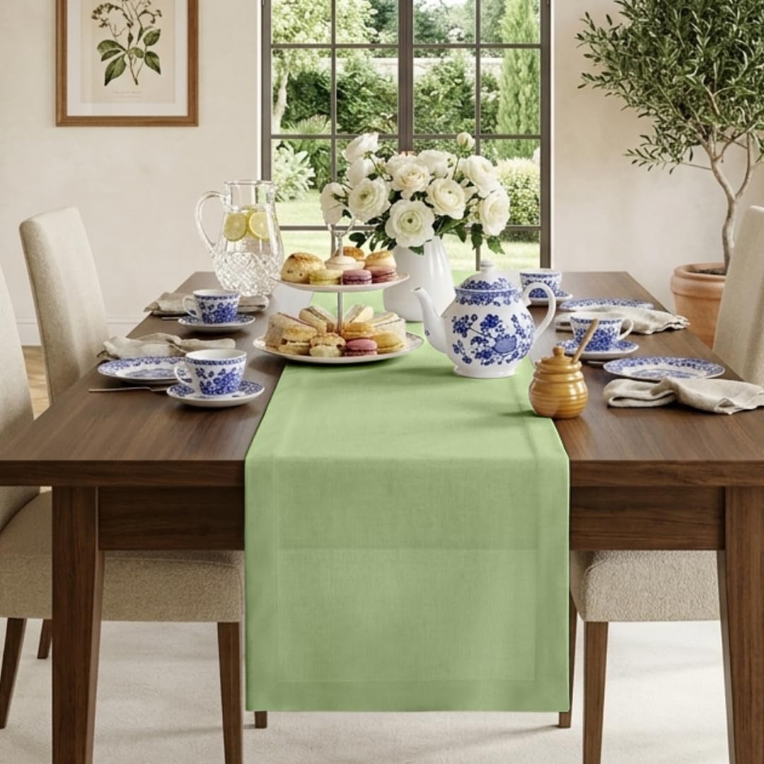 Classic Linen™ by D'Moksha Natural Table Runner 108 Inches Long, 100% Pure Linen, 14 x 108 Inch Table Runner for Dresser, Dining- Summer, Father's Day