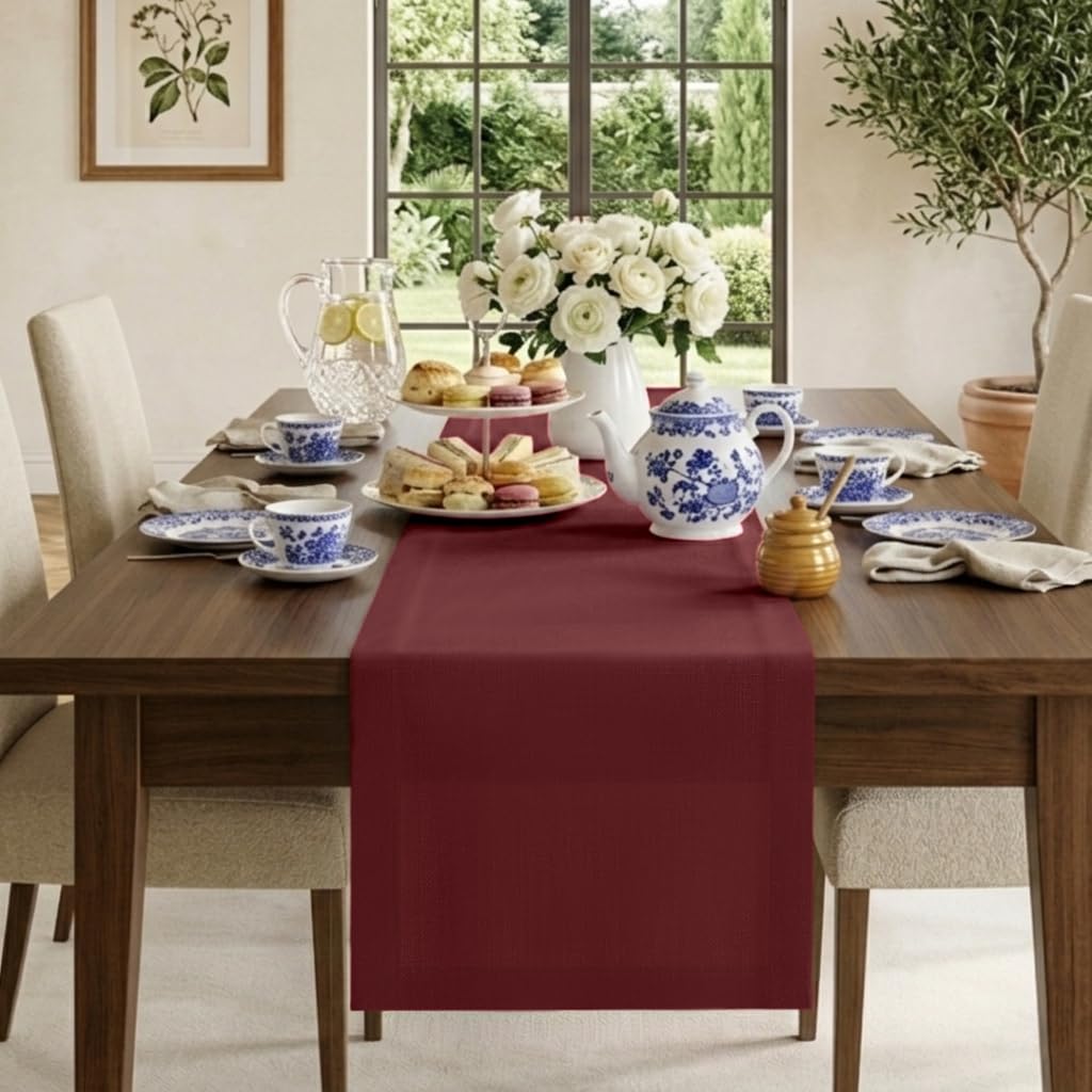 Classic Linen™ by D'Moksha Natural Table Runner 108 Inches Long, 100% Pure Linen, 14 x 108 Inch Table Runner for Dresser, Dining- Summer, Father's Day