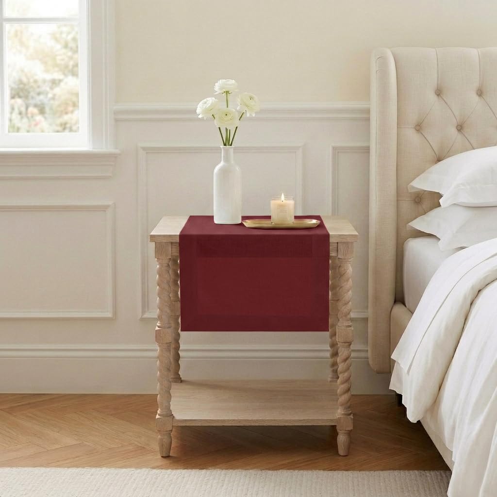 Classic Linen™ by D'Moksha Natural Table Runner 108 Inches Long, 100% Pure Linen, 14 x 108 Inch Table Runner for Dresser, Dining- Summer, Father's Day
