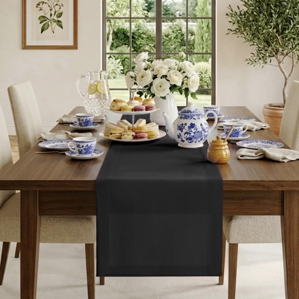 Classic Linen™ by D'Moksha Natural Table Runner 108 Inches Long, 100% Pure Linen, 14 x 108 Inch Table Runner for Dresser, Dining- Summer, Father's Day