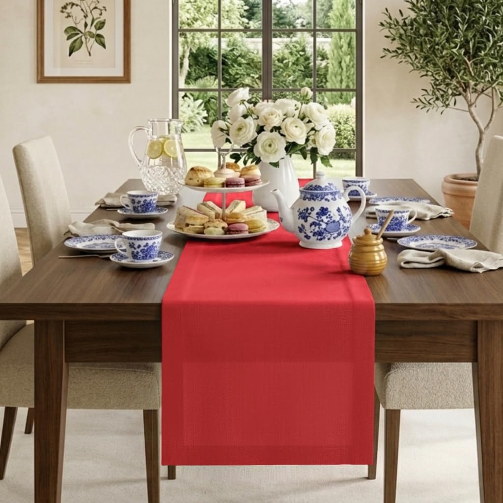 Classic Linen™ by D'Moksha Natural Table Runner 108 Inches Long, 100% Pure Linen, 14 x 108 Inch Table Runner for Dresser, Dining- Summer, Father's Day