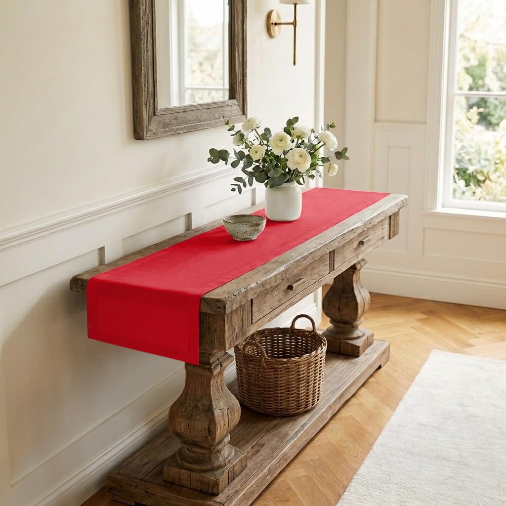 Classic Linen™ by D'Moksha Natural Table Runner 108 Inches Long, 100% Pure Linen, 14 x 108 Inch Table Runner for Dresser, Dining- Summer, Father's Day