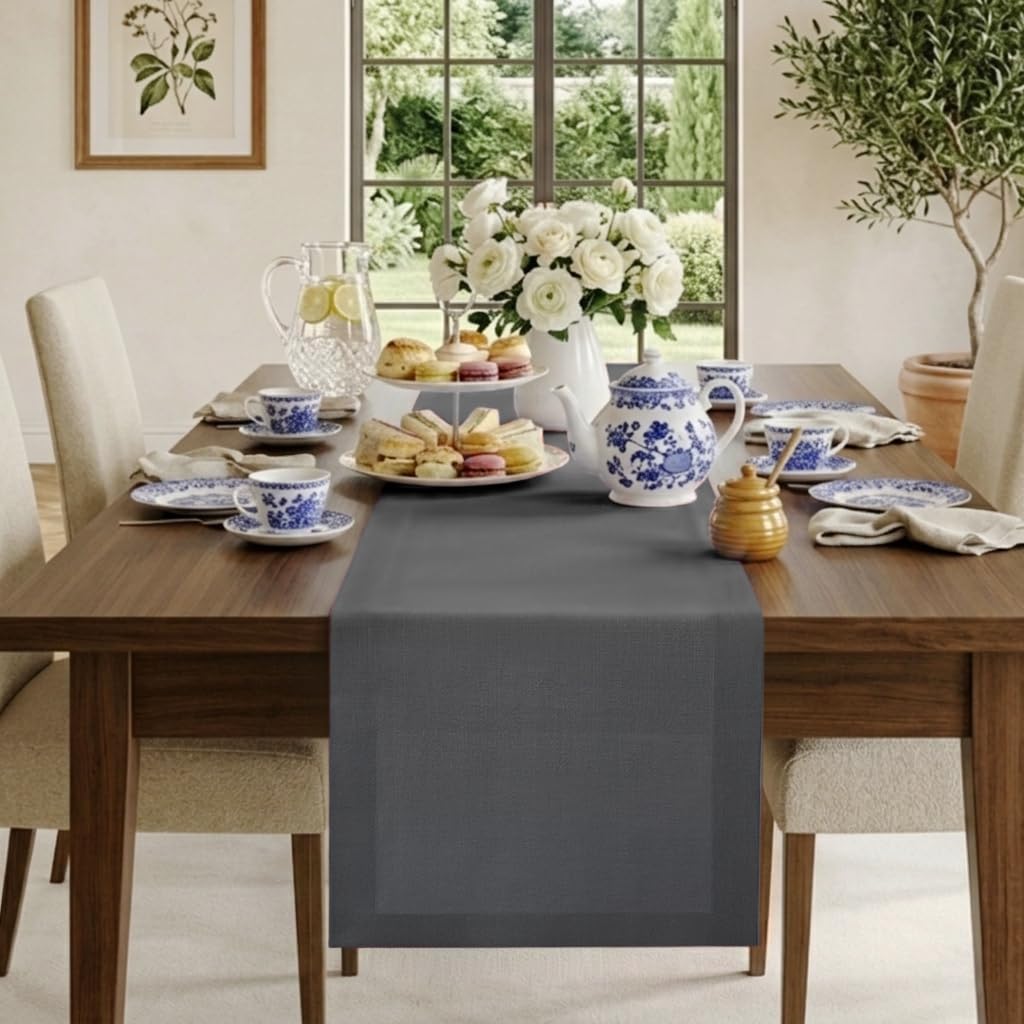 Classic Linen™ by D'Moksha Natural Table Runner 108 Inches Long, 100% Pure Linen, 14 x 108 Inch Table Runner for Dresser, Dining- Summer, Father's Day