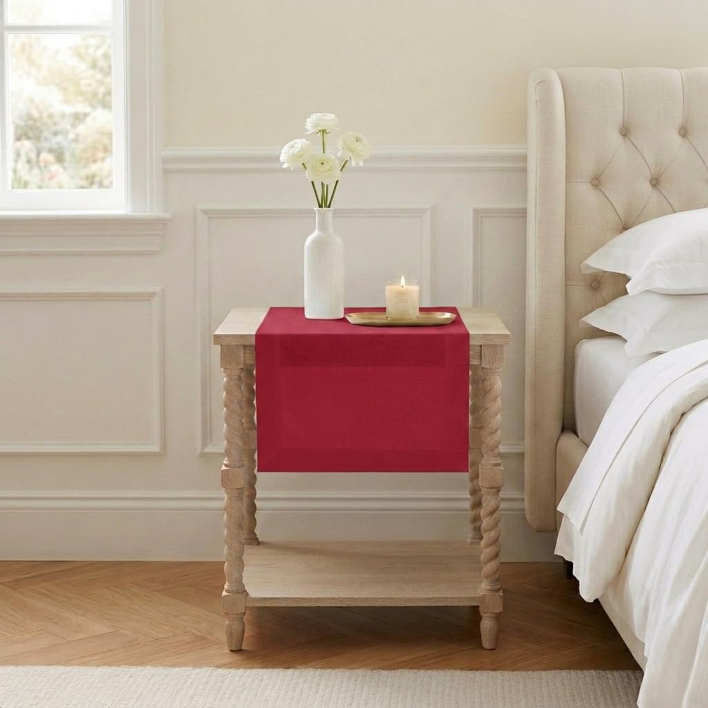 Classic Linen™ by D'Moksha Natural Table Runner 108 Inches Long, 100% Pure Linen, 14 x 108 Inch Table Runner for Dresser, Dining- Summer, Father's Day