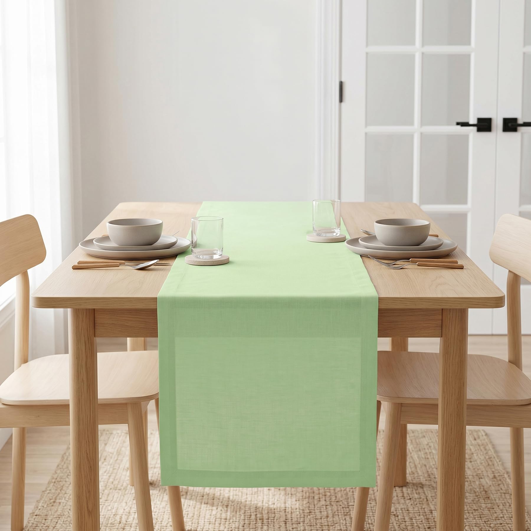 Solino Home Linen Natural Table Runner 72 Inches Long - 100% Pure Linen Dining Table Runner 14 x 72 Inch for Summer - Fete