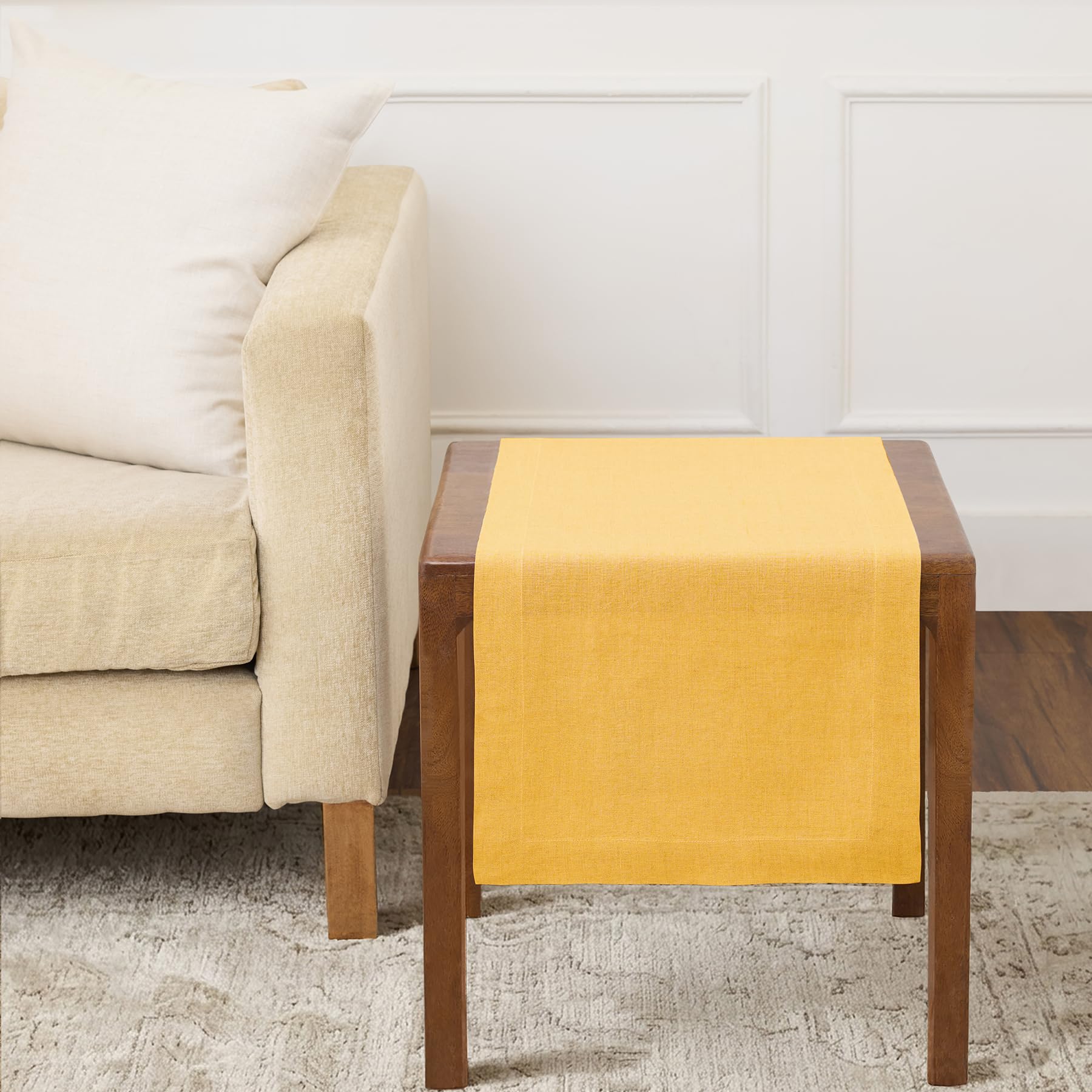 Solino Home Linen Natural Table Runner 72 Inches Long - 100% Pure Linen Dining Table Runner 14 x 72 Inch for Summer - Fete