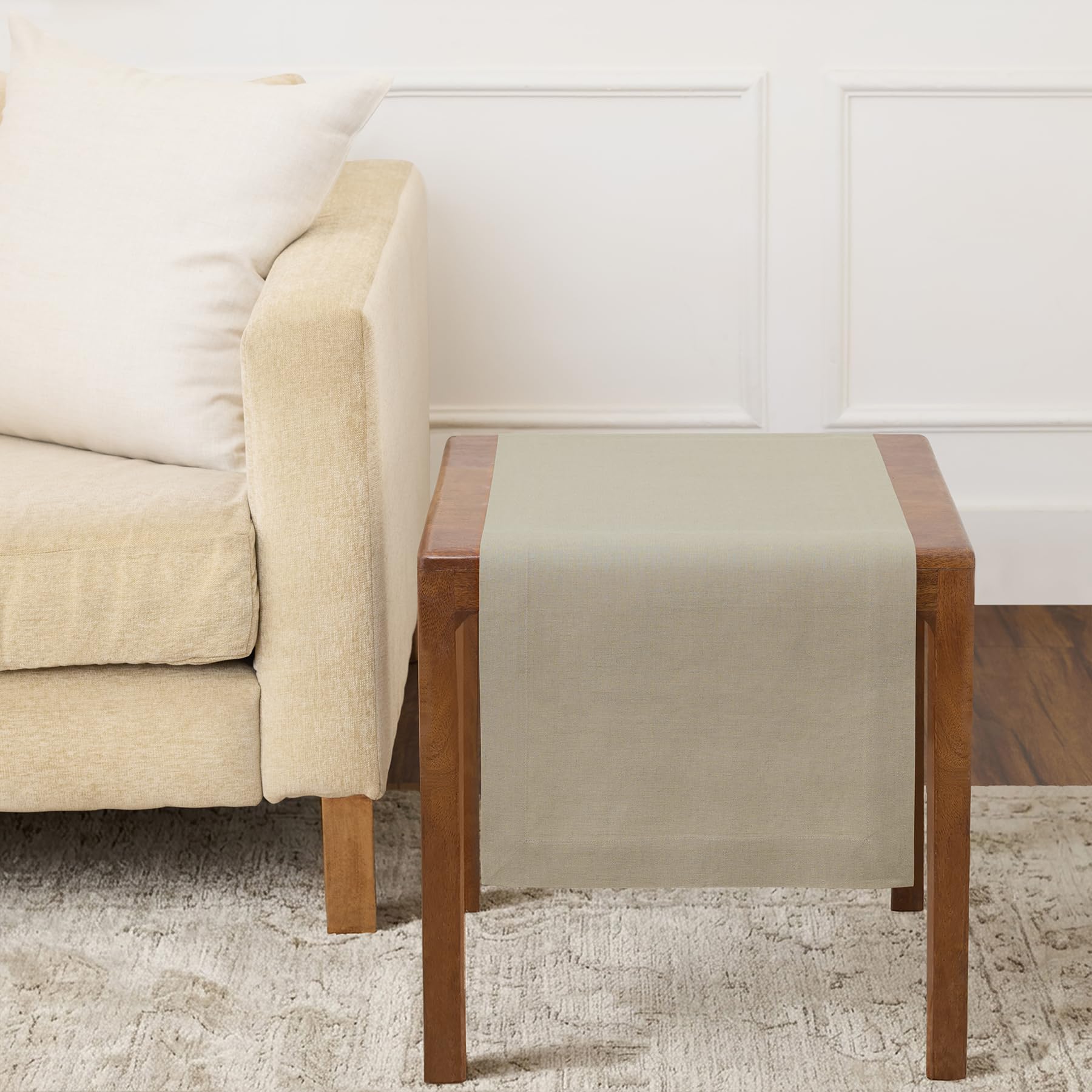 Solino Home Linen Natural Table Runner 72 Inches Long - 100% Pure Linen Dining Table Runner 14 x 72 Inch for Summer - Fete