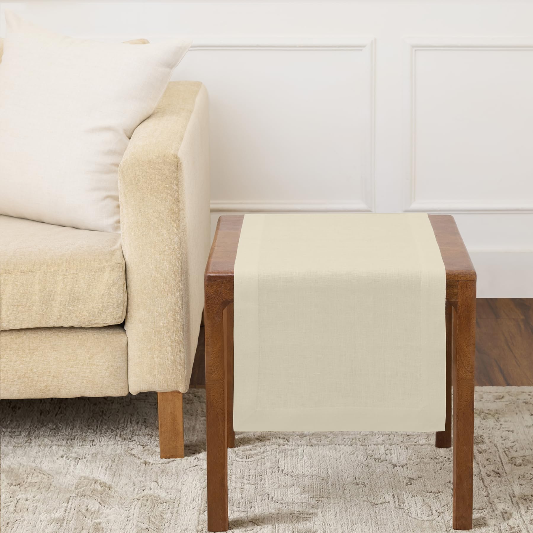 Solino Home Linen Natural Table Runner 72 Inches Long - 100% Pure Linen Dining Table Runner 14 x 72 Inch for Summer - Fete