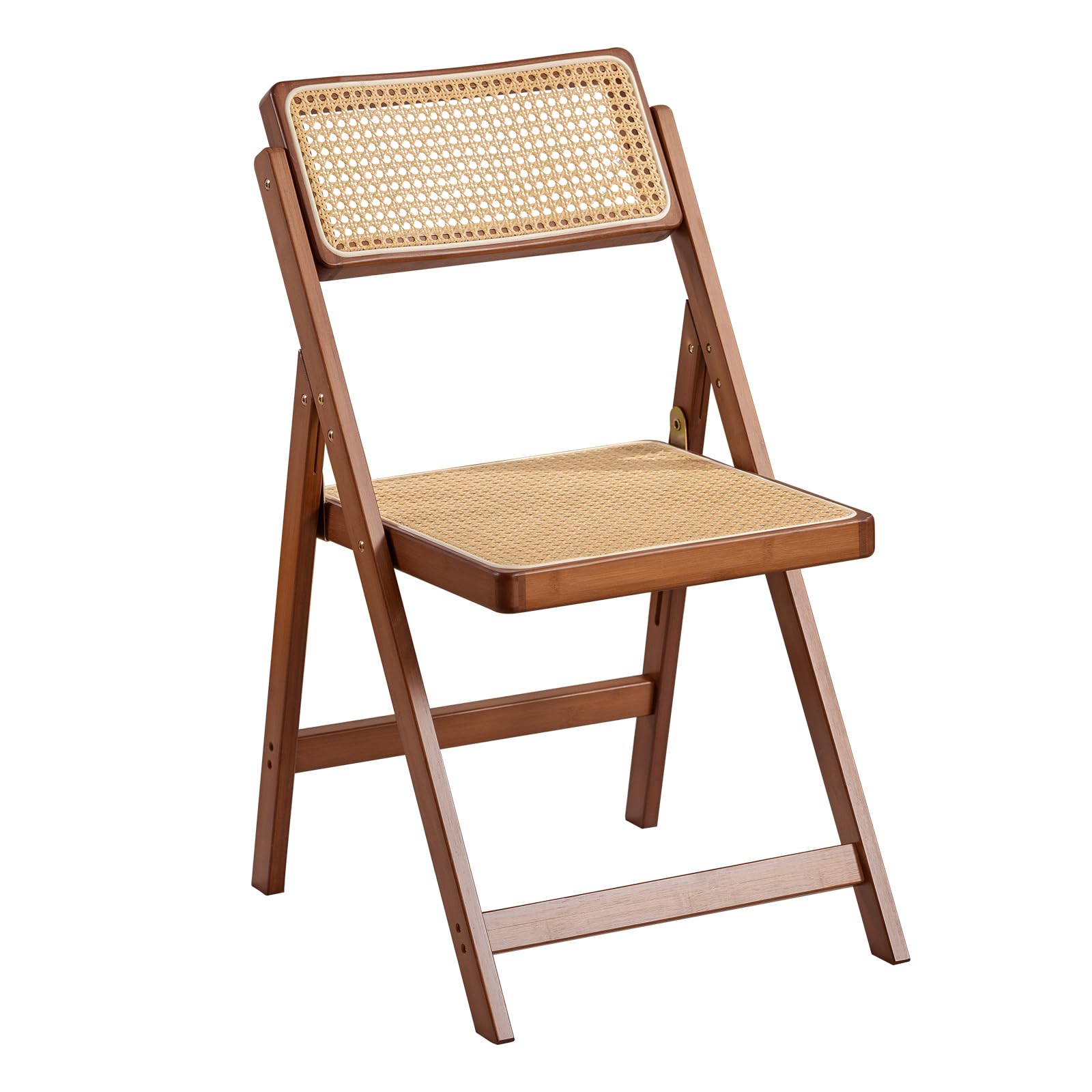 Furlide Rattan Accent Chairs, Modern Mid Century Dining Chairs Set of 2, Comfy Armchairs, Outdoor Rattan Chairs with Armrest for Bedroom Living Room Reading Room Dining Kitchen, Brown