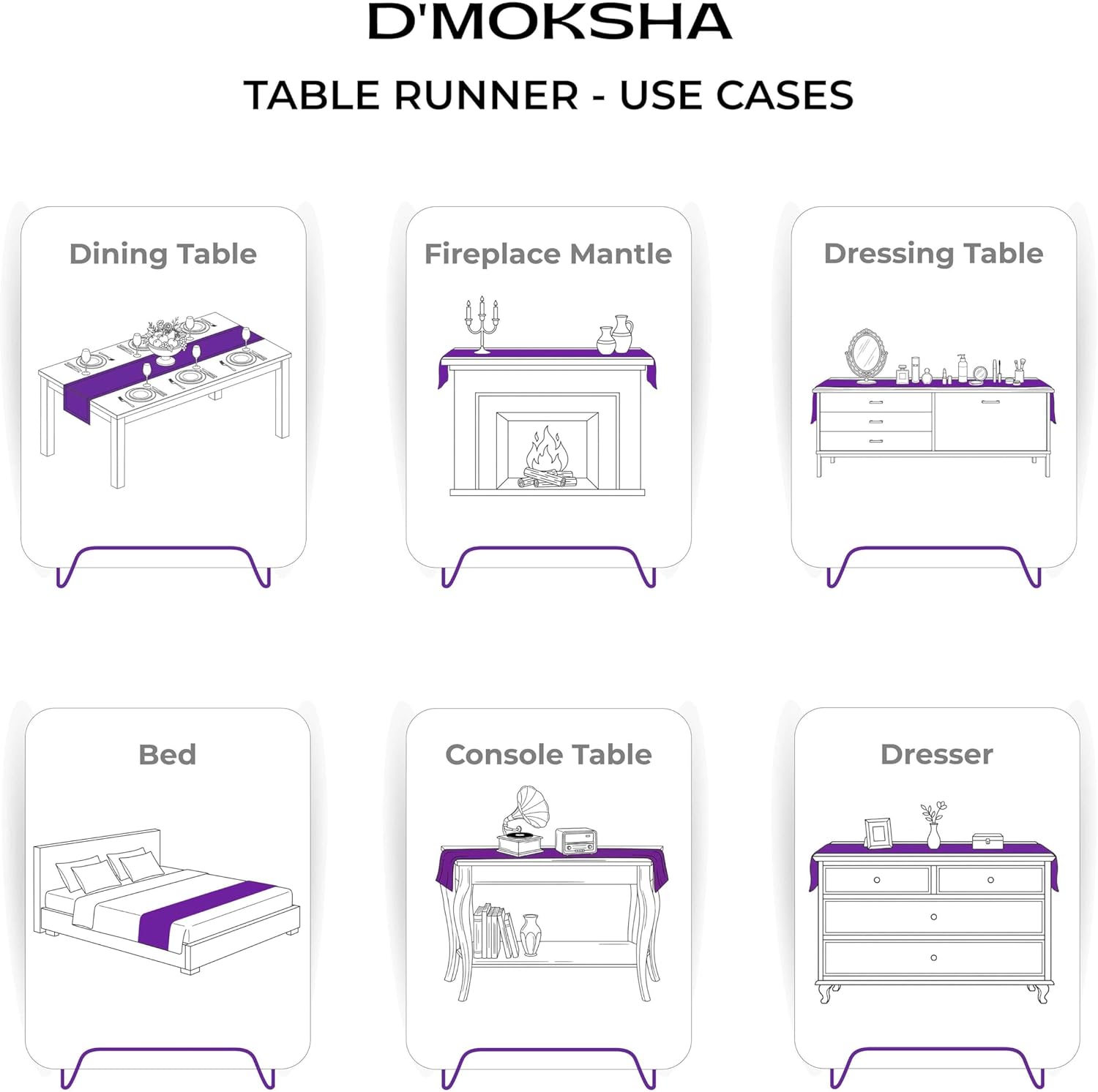 Classic Linen™ by D'Moksha Natural Table Runner 108 Inches Long, 100% Pure Linen, 14 x 108 Inch Table Runner for Dresser, Dining- Summer, Father's Day