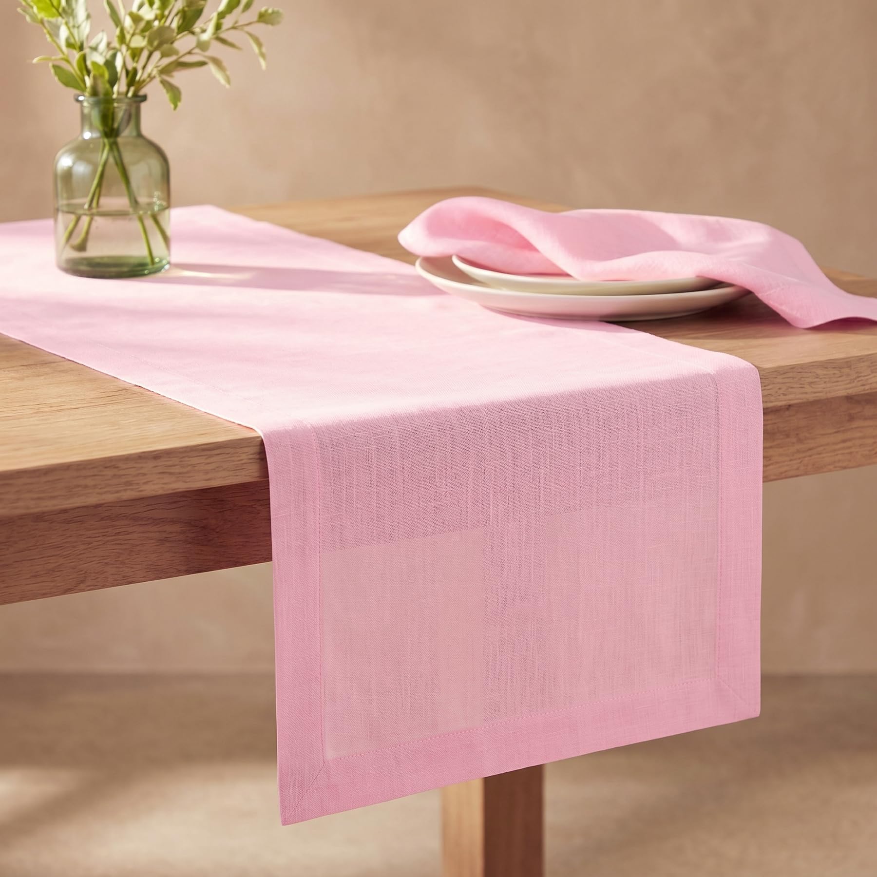 Solino Home Linen Natural Table Runner 72 Inches Long - 100% Pure Linen Dining Table Runner 14 x 72 Inch for Summer - Fete