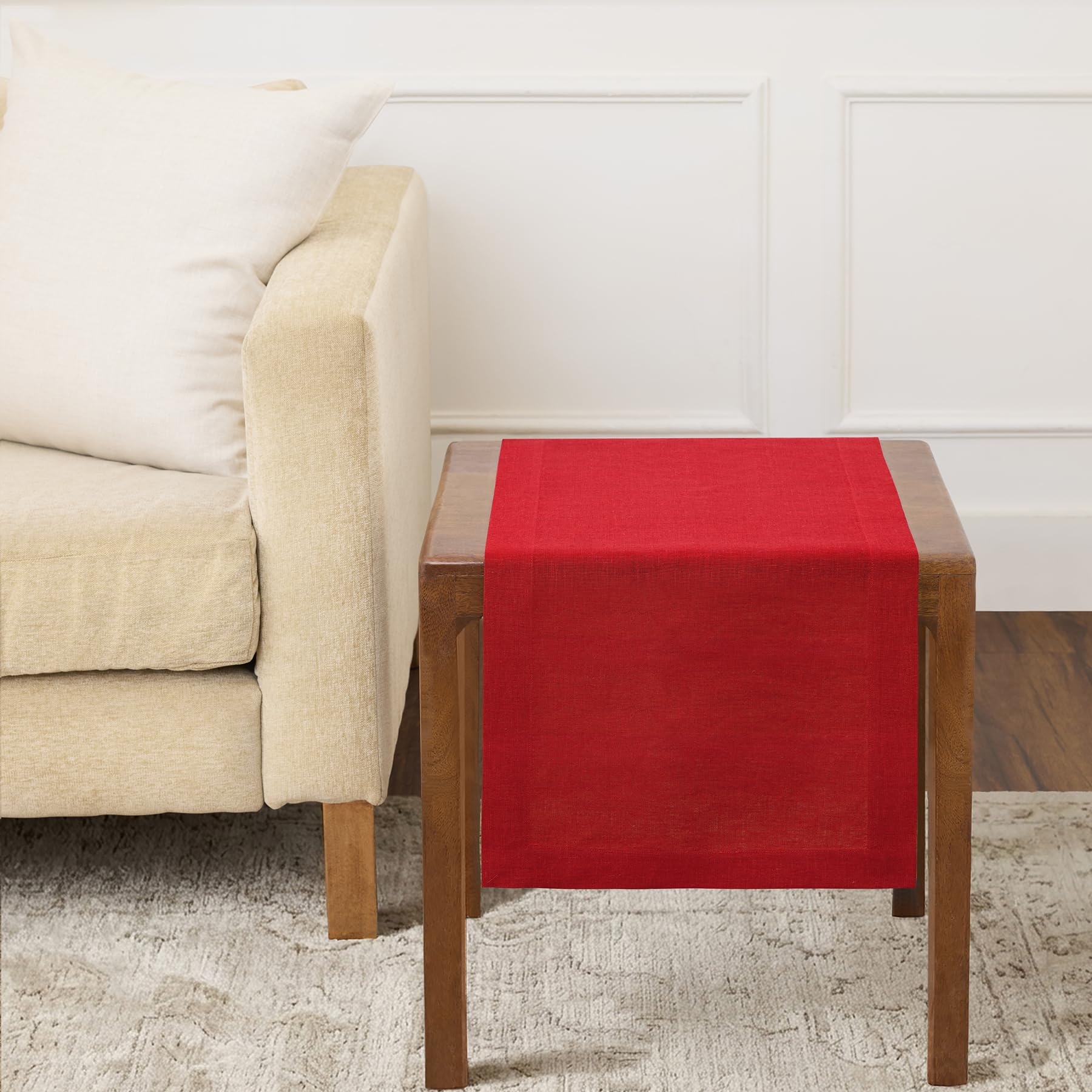 Solino Home Linen Natural Table Runner 72 Inches Long - 100% Pure Linen Dining Table Runner 14 x 72 Inch for Summer - Fete
