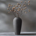 Rustic Farmhouse Flower Vase - 13.8 Inchs Large Black Ceramic Vase, Pampas Grass Vase, Modern Farmhouse Decor Vase for Home Decor, Dining Table, Entryway, Centerpiece, Living Room, Shelf Decorative