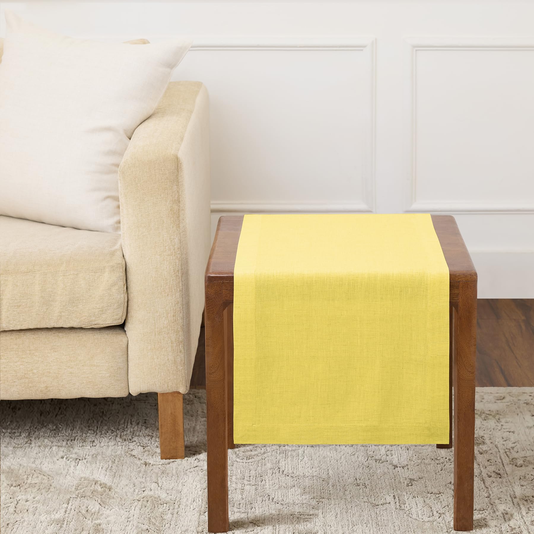 Solino Home Linen Natural Table Runner 72 Inches Long - 100% Pure Linen Dining Table Runner 14 x 72 Inch for Summer - Fete
