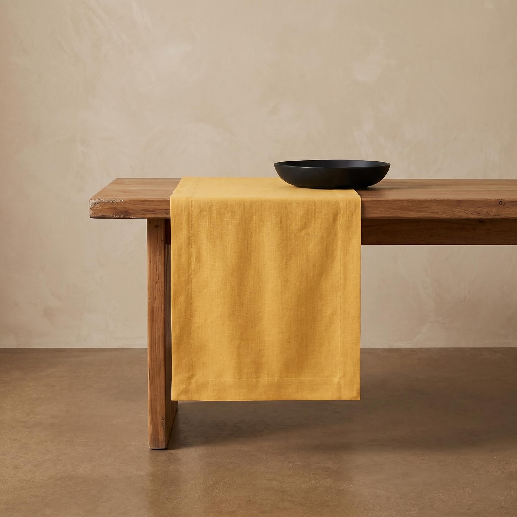 Solino Home Linen Natural Table Runner 72 Inches Long - 100% Pure Linen Dining Table Runner 14 x 72 Inch for Summer - Fete
