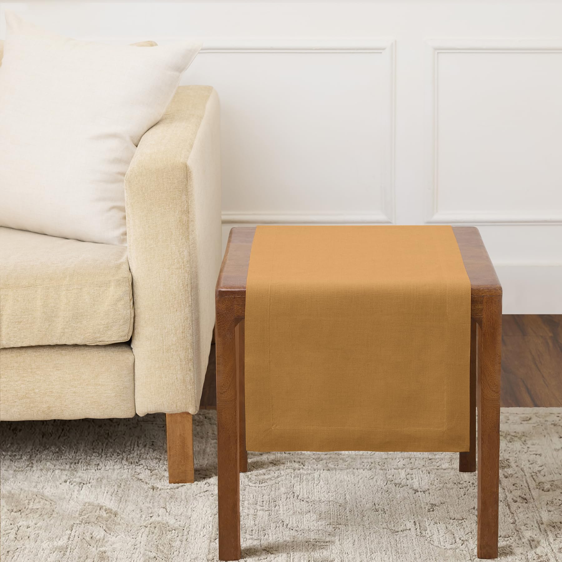 Solino Home Linen Natural Table Runner 72 Inches Long - 100% Pure Linen Dining Table Runner 14 x 72 Inch for Summer - Fete