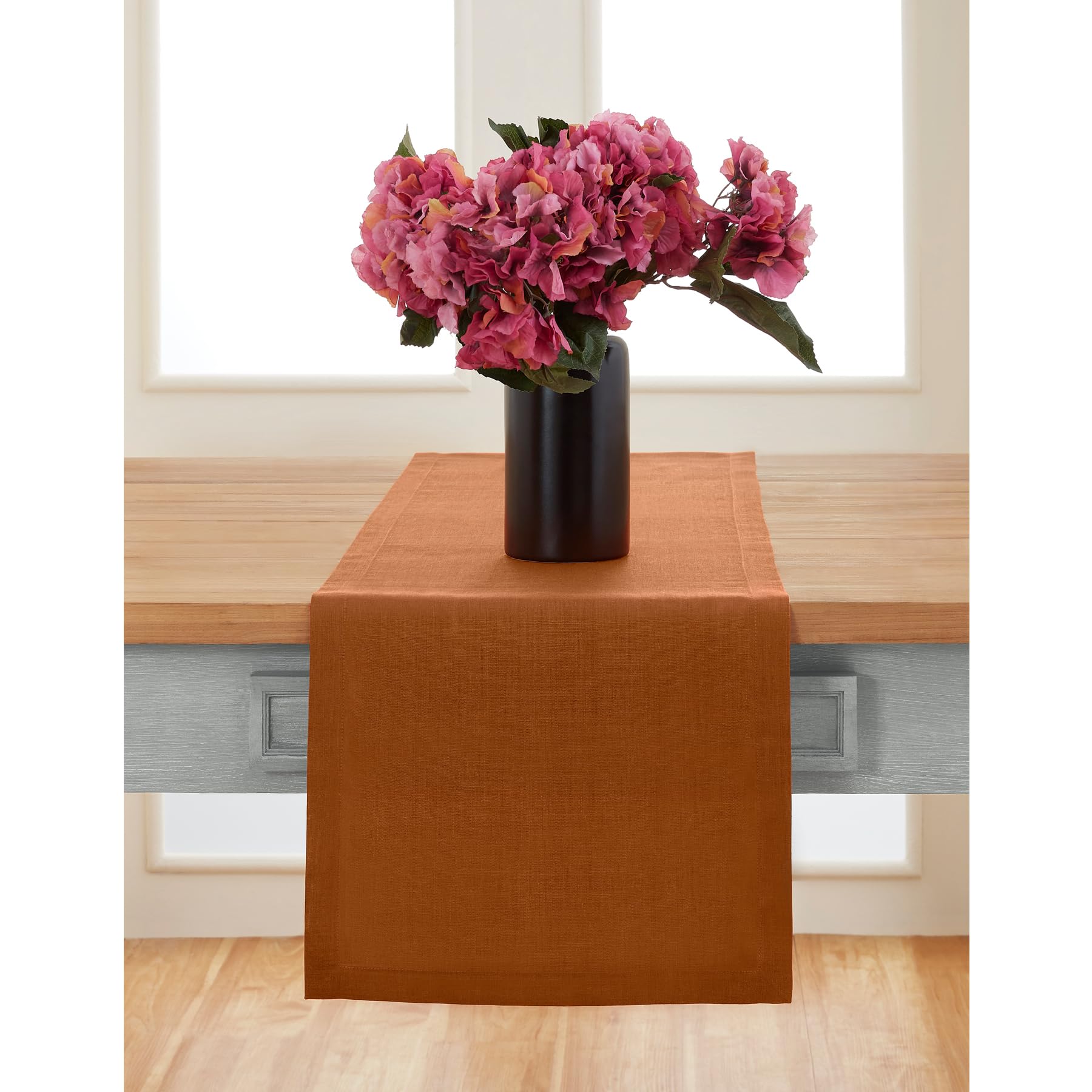 Solino Home Linen Natural Table Runner 72 Inches Long - 100% Pure Linen Dining Table Runner 14 x 72 Inch for Summer - Fete