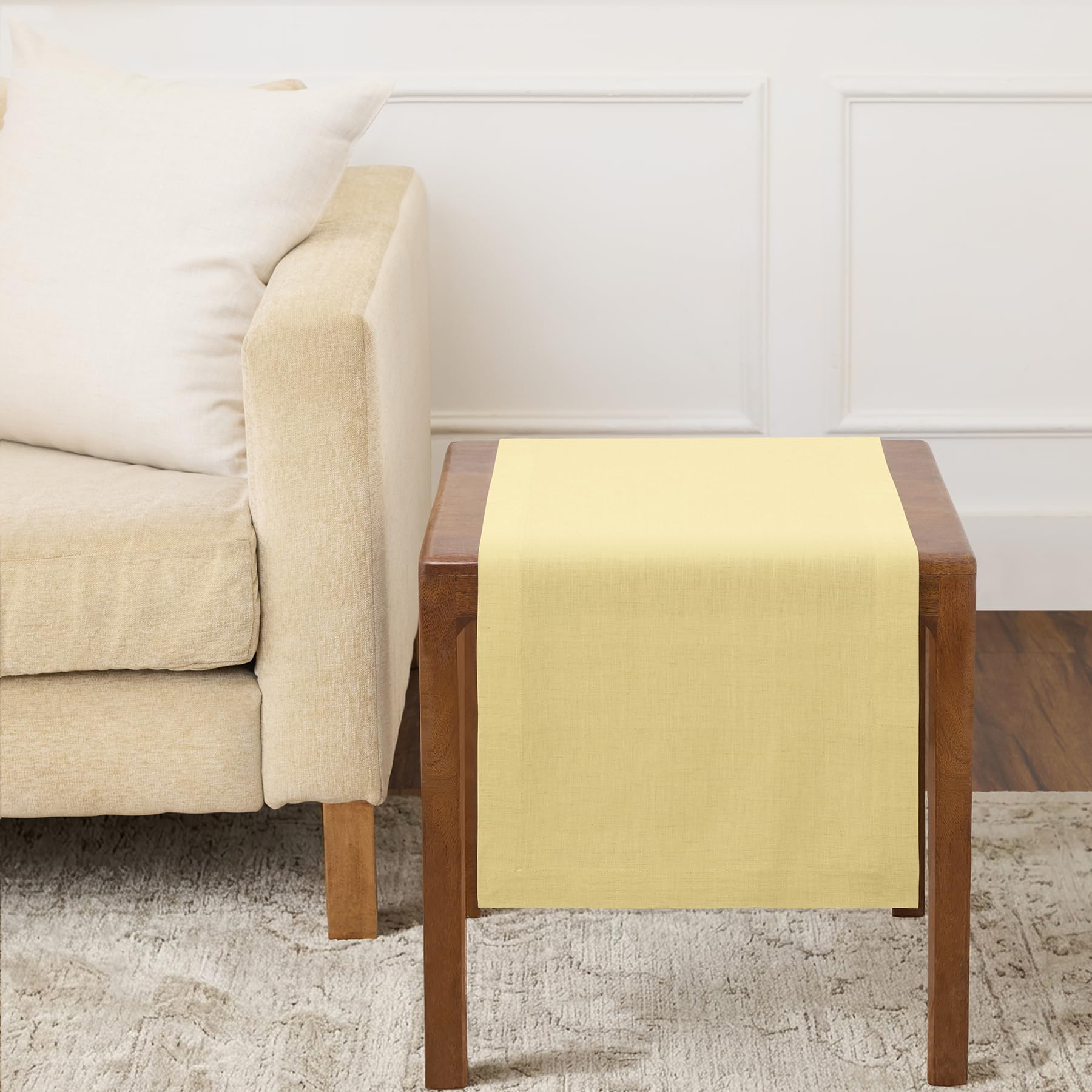 Solino Home Linen Natural Table Runner 72 Inches Long - 100% Pure Linen Dining Table Runner 14 x 72 Inch for Summer - Fete