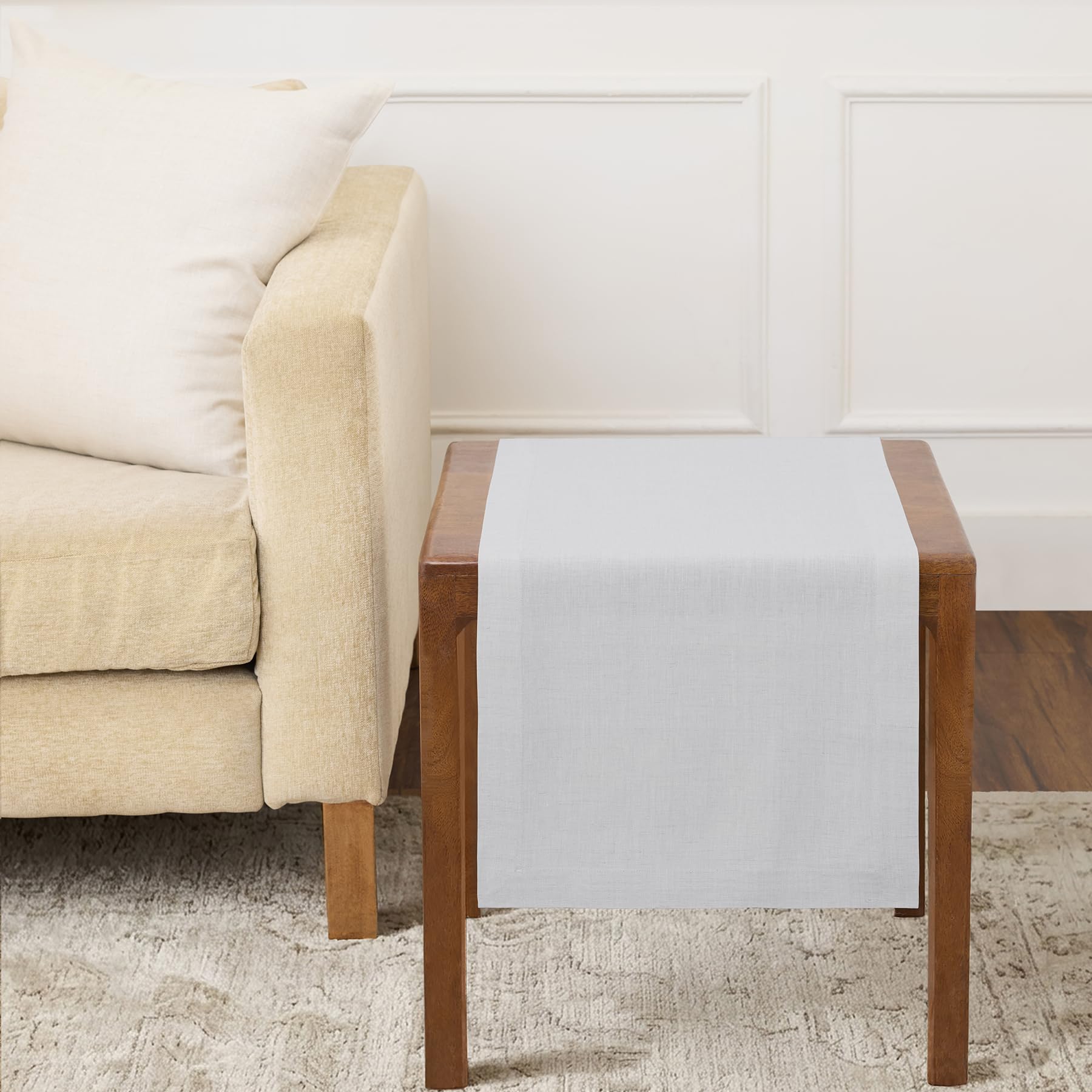 Solino Home Linen Natural Table Runner 72 Inches Long - 100% Pure Linen Dining Table Runner 14 x 72 Inch for Summer - Fete