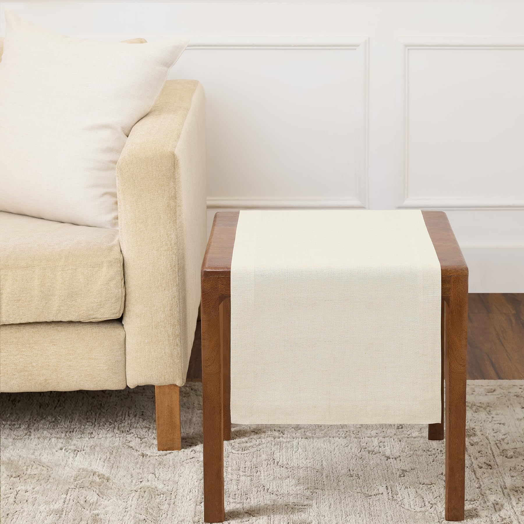 Solino Home Linen Natural Table Runner 72 Inches Long - 100% Pure Linen Dining Table Runner 14 x 72 Inch for Summer - Fete