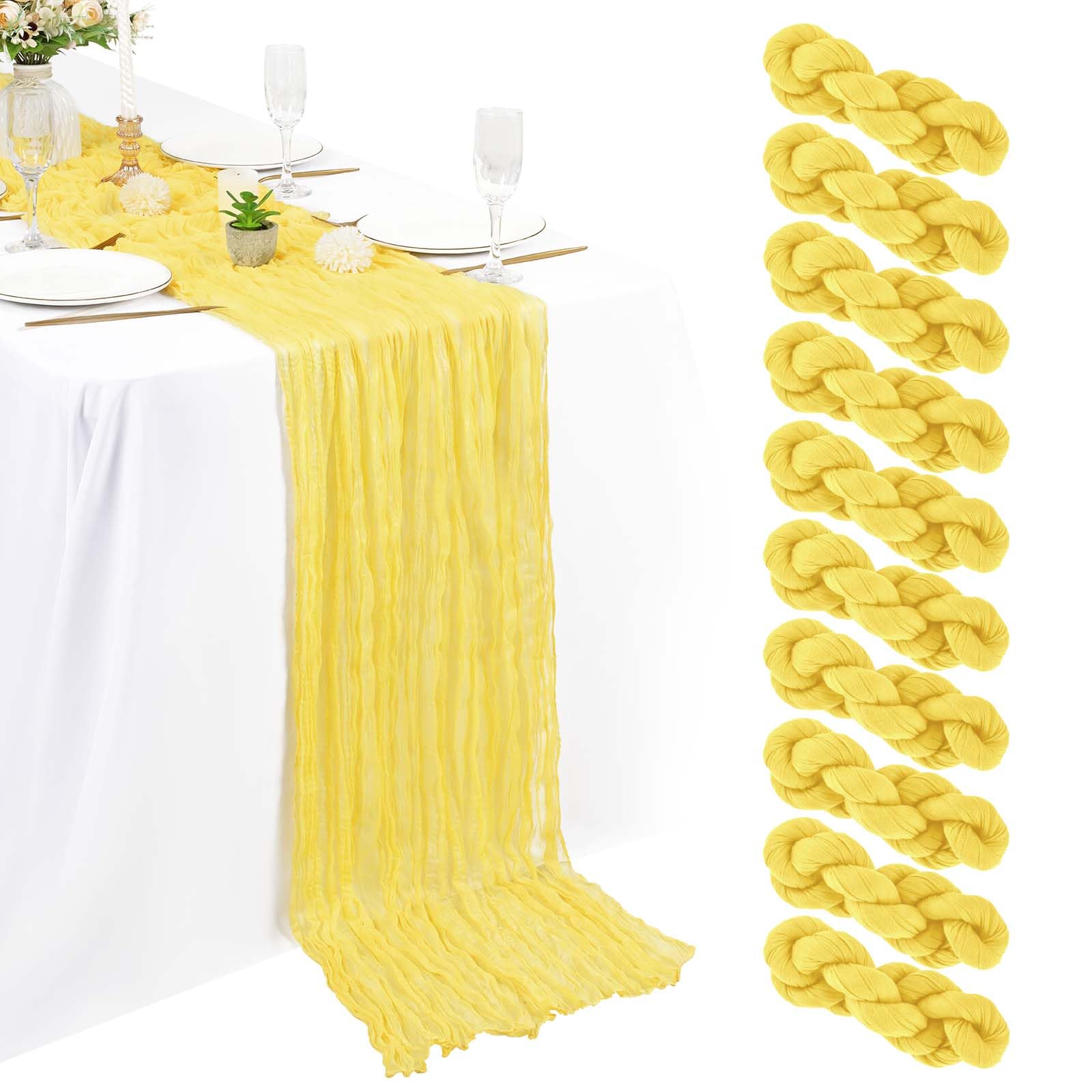 16 Packs Cheesecloth Table Runner Grey, 10Ft x 35"" Grey Rustic Gauze Boho Wedding Table Runner Decoration, Wedding Table Decor Table Cloth for Wedding Party Bridal Shower Table