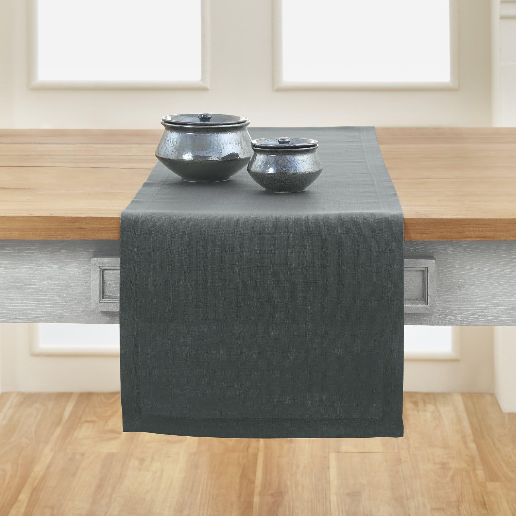 Solino Home Linen Natural Table Runner 72 Inches Long - 100% Pure Linen Dining Table Runner 14 x 72 Inch for Summer - Fete