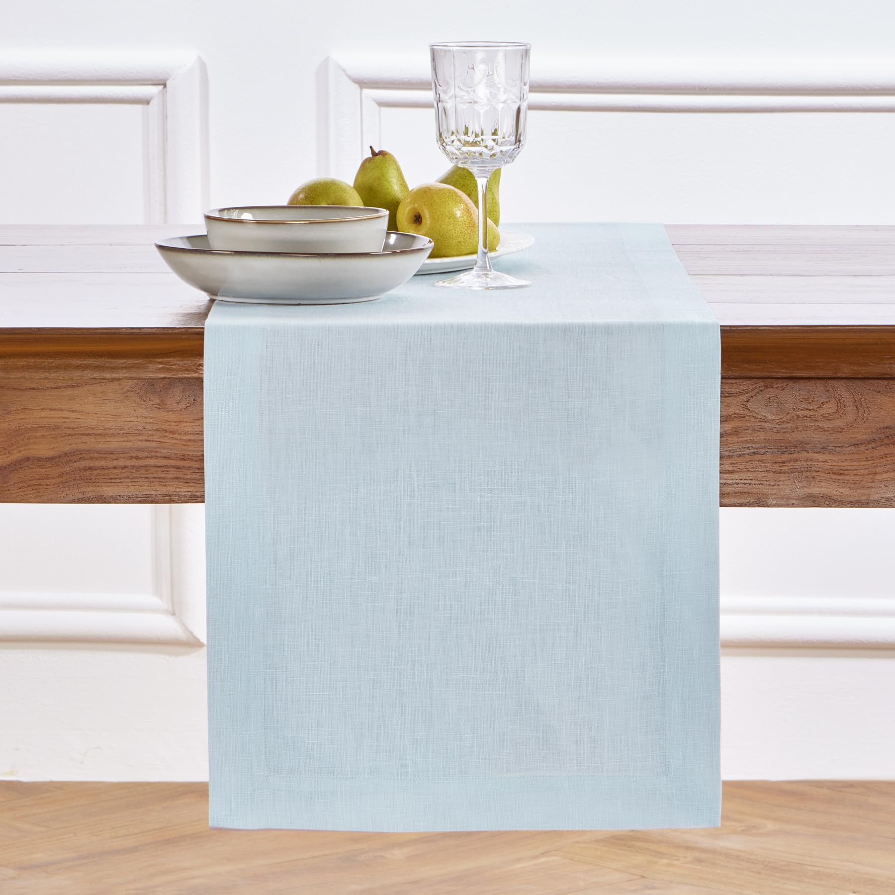 Solino Home Linen Natural Table Runner 72 Inches Long - 100% Pure Linen Dining Table Runner 14 x 72 Inch for Summer - Fete