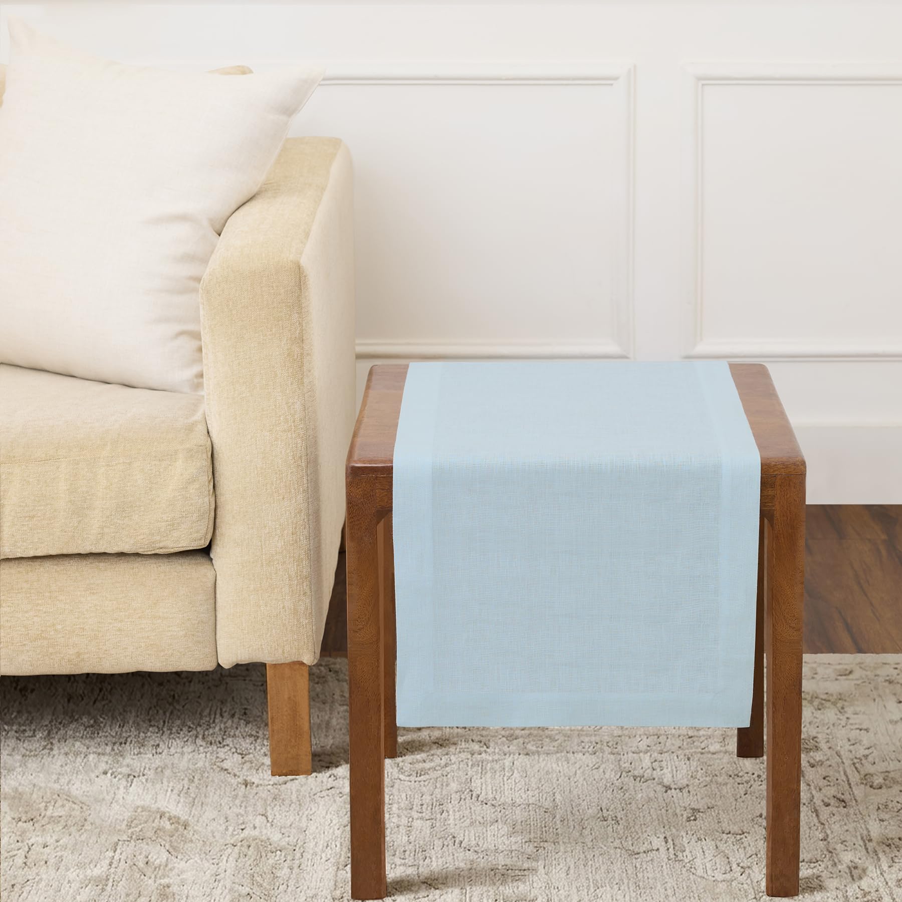 Solino Home Linen Natural Table Runner 72 Inches Long - 100% Pure Linen Dining Table Runner 14 x 72 Inch for Summer - Fete