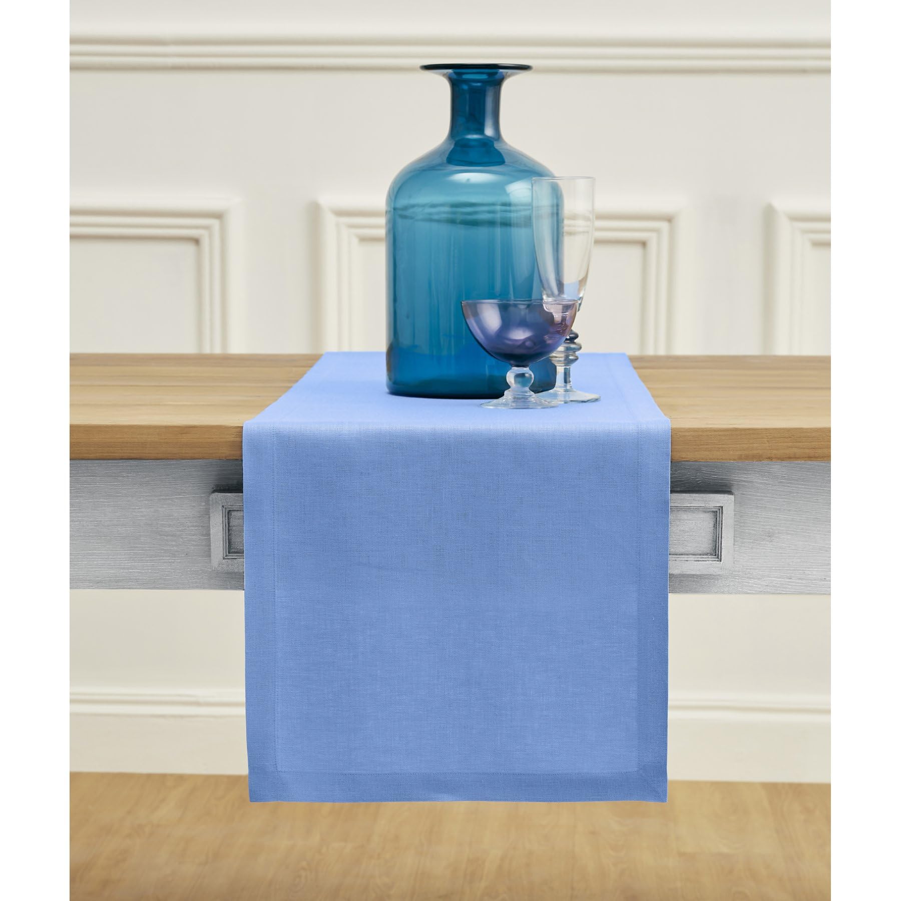 Solino Home Linen Natural Table Runner 72 Inches Long - 100% Pure Linen Dining Table Runner 14 x 72 Inch for Summer - Fete