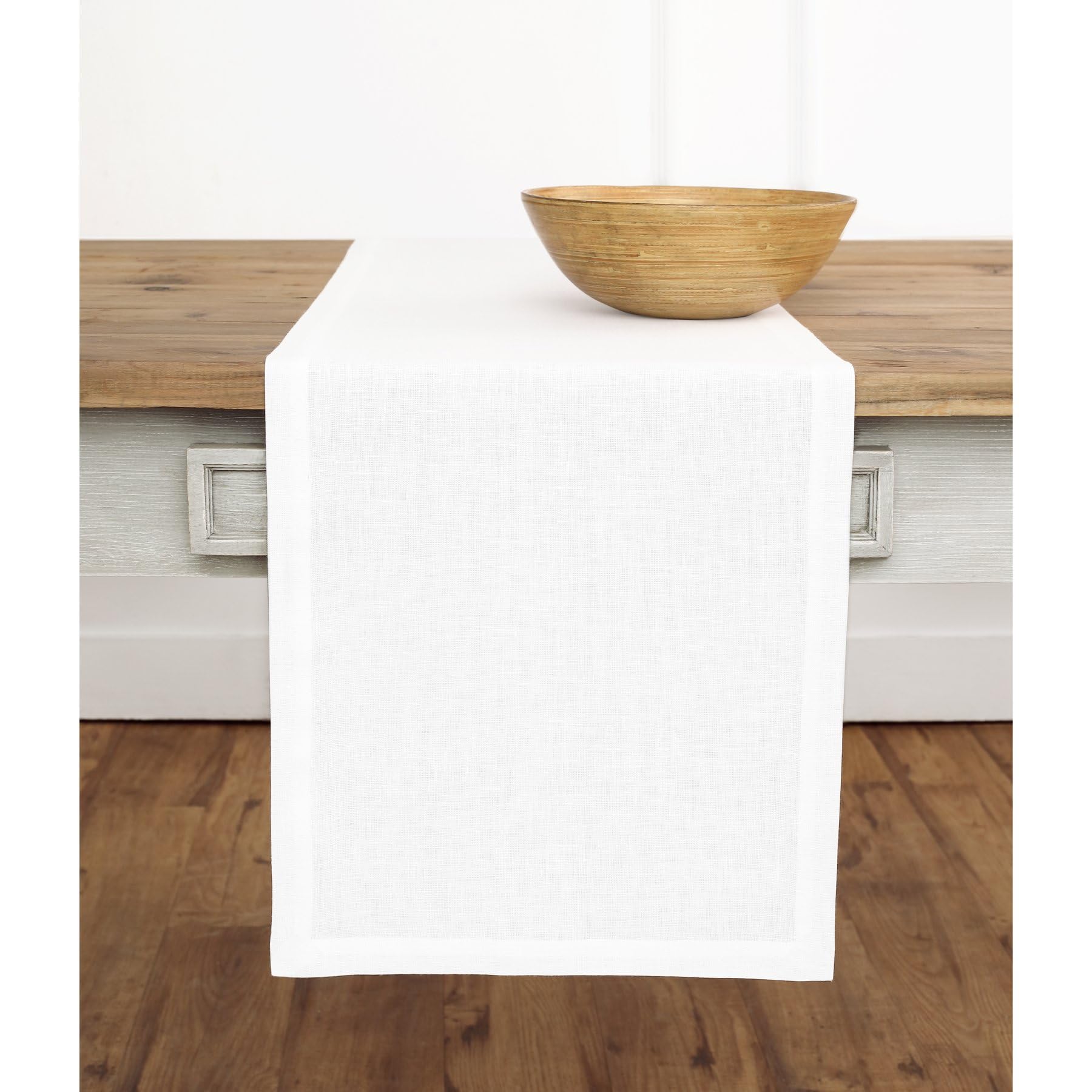 Solino Home Linen Natural Table Runner 72 Inches Long - 100% Pure Linen Dining Table Runner 14 x 72 Inch for Summer - Fete