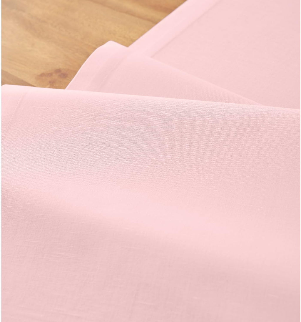Solino Home Pink Cotton Linen Table Runner 90 Inches Long - Elegant Machine Washable Dining Table Runner 14x90 Inch for Summer Decor & 4th of July - Dru