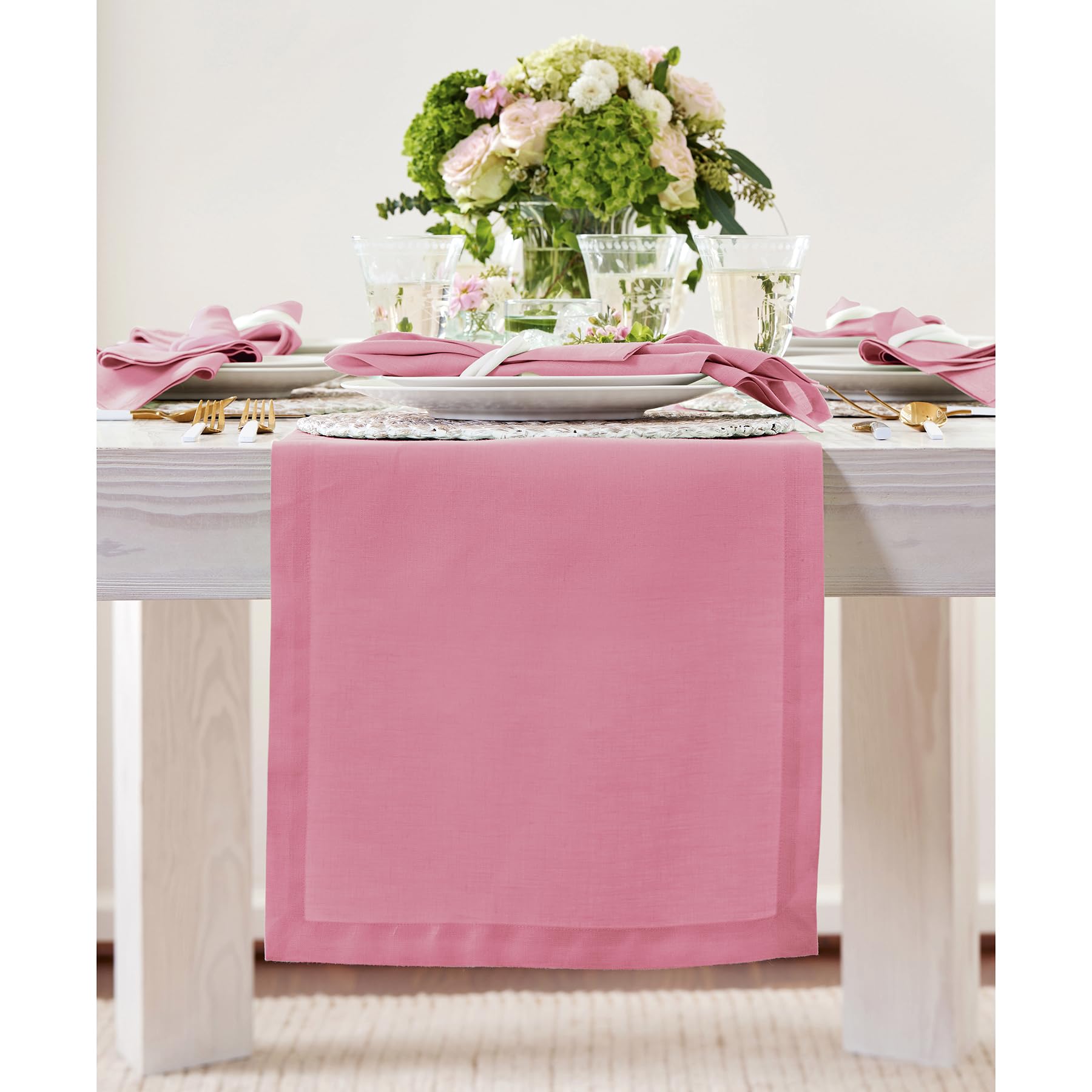 Solino Home Linen Natural Table Runner 72 Inches Long - 100% Pure Linen Dining Table Runner 14 x 72 Inch for Summer - Fete