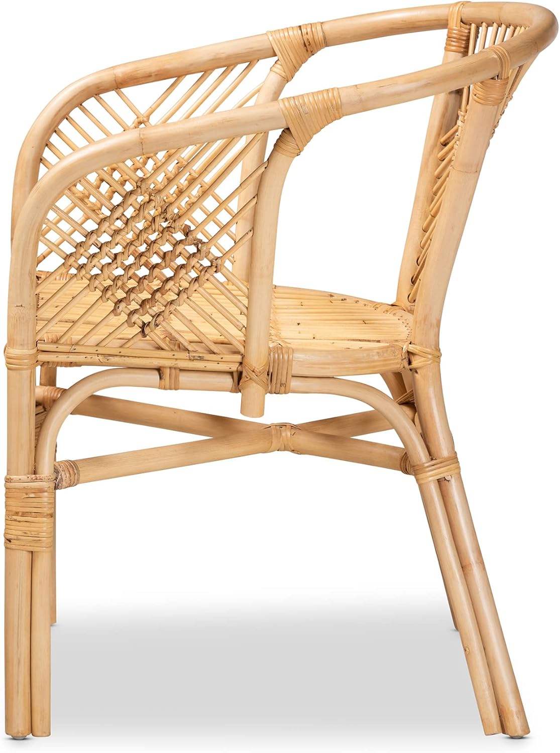 Bali & pari Kagama Modern Bohemian Natural Rattan Dining Chair