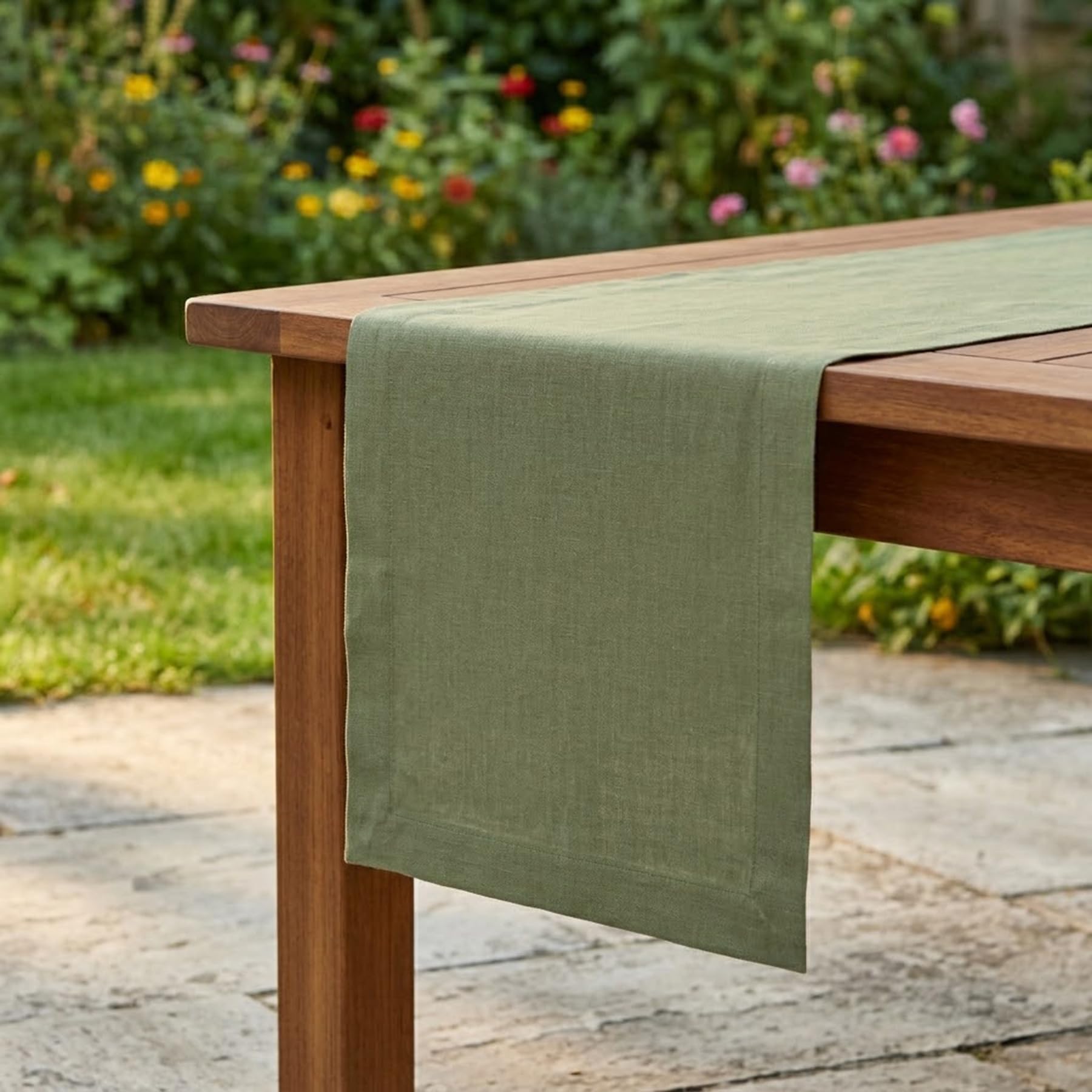 Solino Home Linen Natural Table Runner 72 Inches Long - 100% Pure Linen Dining Table Runner 14 x 72 Inch for Summer - Fete