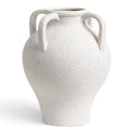 White Ceramic Vase - Large 11.8 Inch Tall Floor Vase for Centerpieces, Farmhouse Flower Vases, Rustic Minimalist Home Decor for Living Room, Enterway, Wedding (Sandstone White)