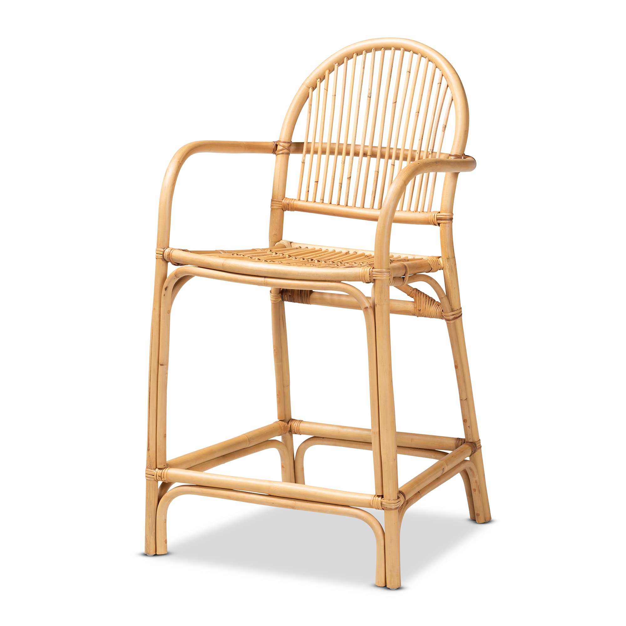 bali & pari Tugera Modern Bohemian Natural Rattan Dining Chair