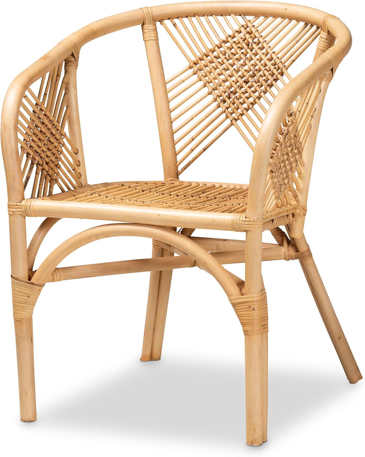 Bali & pari Kagama Modern Bohemian Natural Rattan Dining Chair