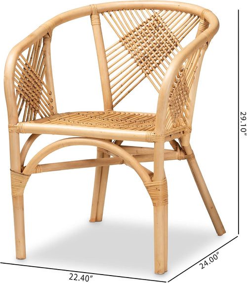 Bali & pari Kagama Modern Bohemian Natural Rattan Dining Chair