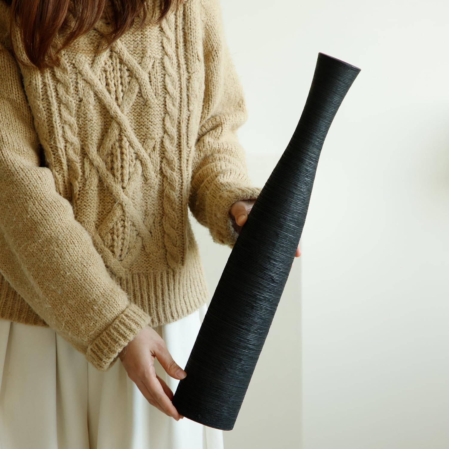 Ceramic Vase Home Decor, Tall Vase for Table Centerpiece, Floor, Modern Rustic Farmhouse Decorative Flower Vase for Pampas Grass Living Room, Office, Bedroom Decoration