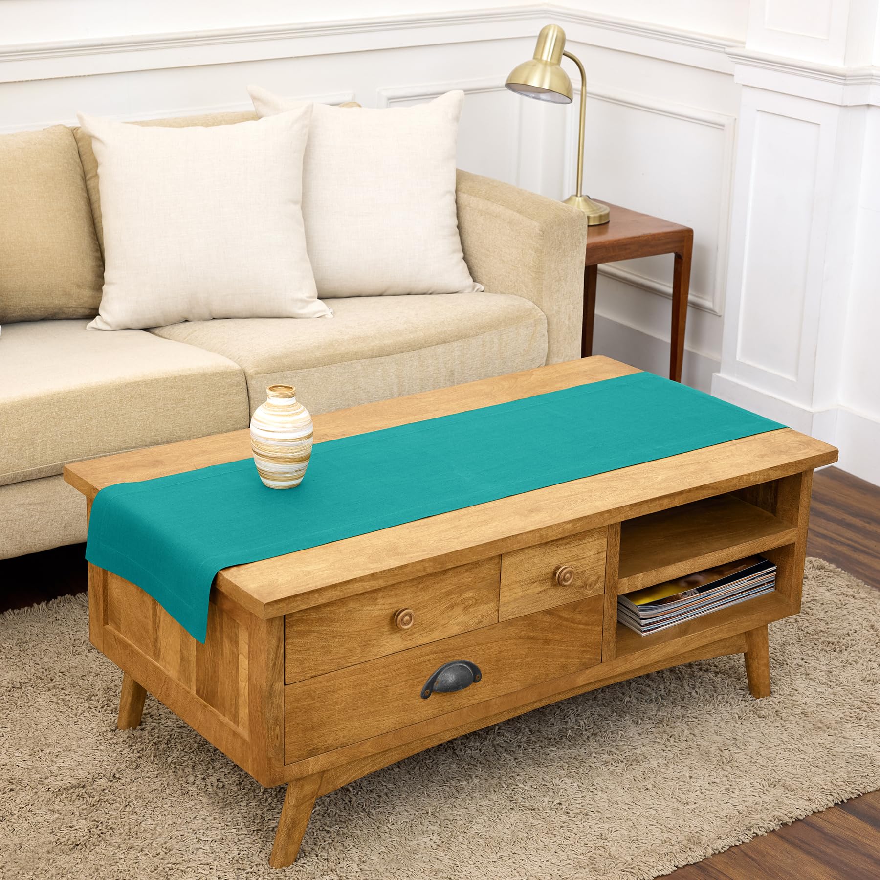 Solino Home Linen Natural Table Runner 72 Inches Long - 100% Pure Linen Dining Table Runner 14 x 72 Inch for Summer - Fete