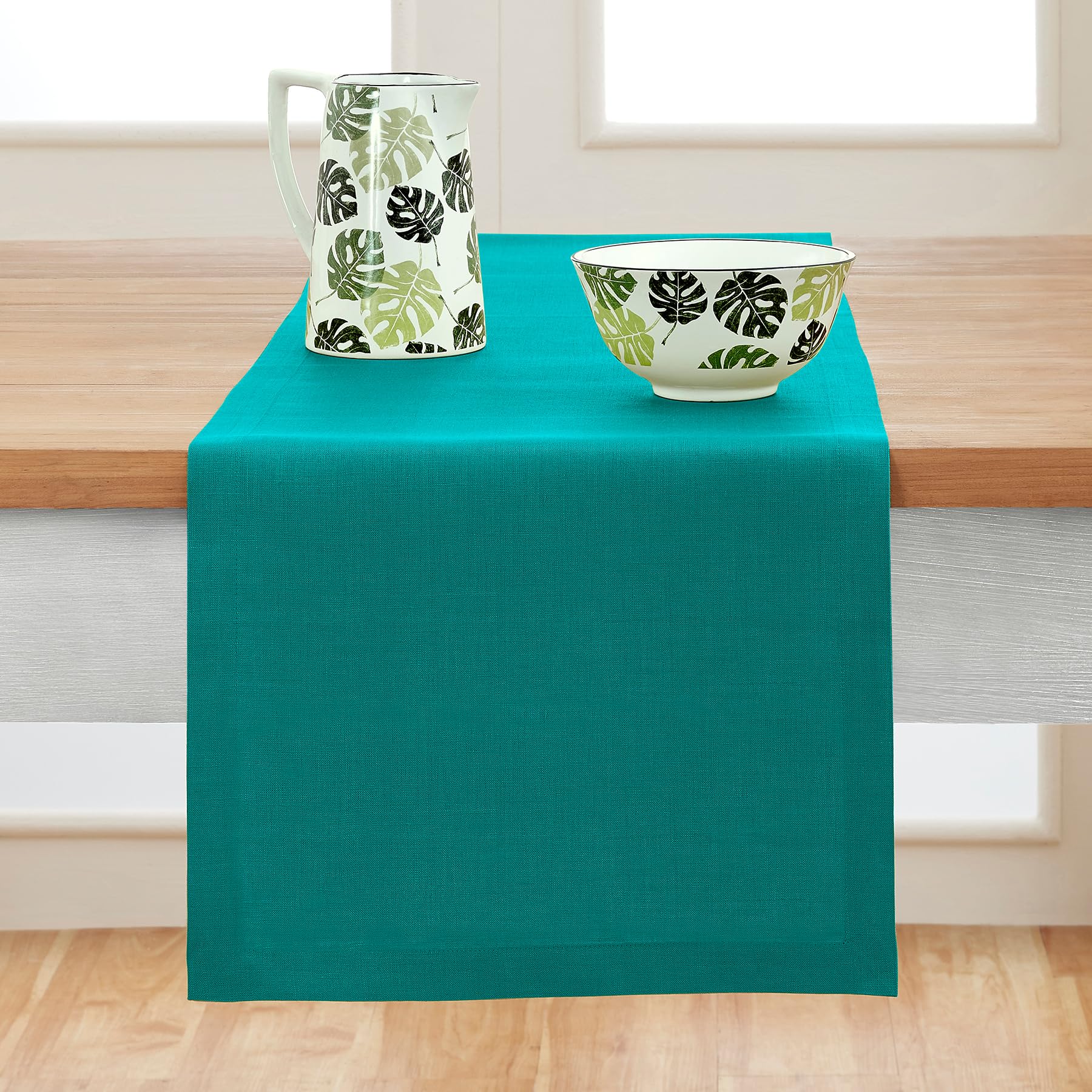 Solino Home Linen Natural Table Runner 72 Inches Long - 100% Pure Linen Dining Table Runner 14 x 72 Inch for Summer - Fete