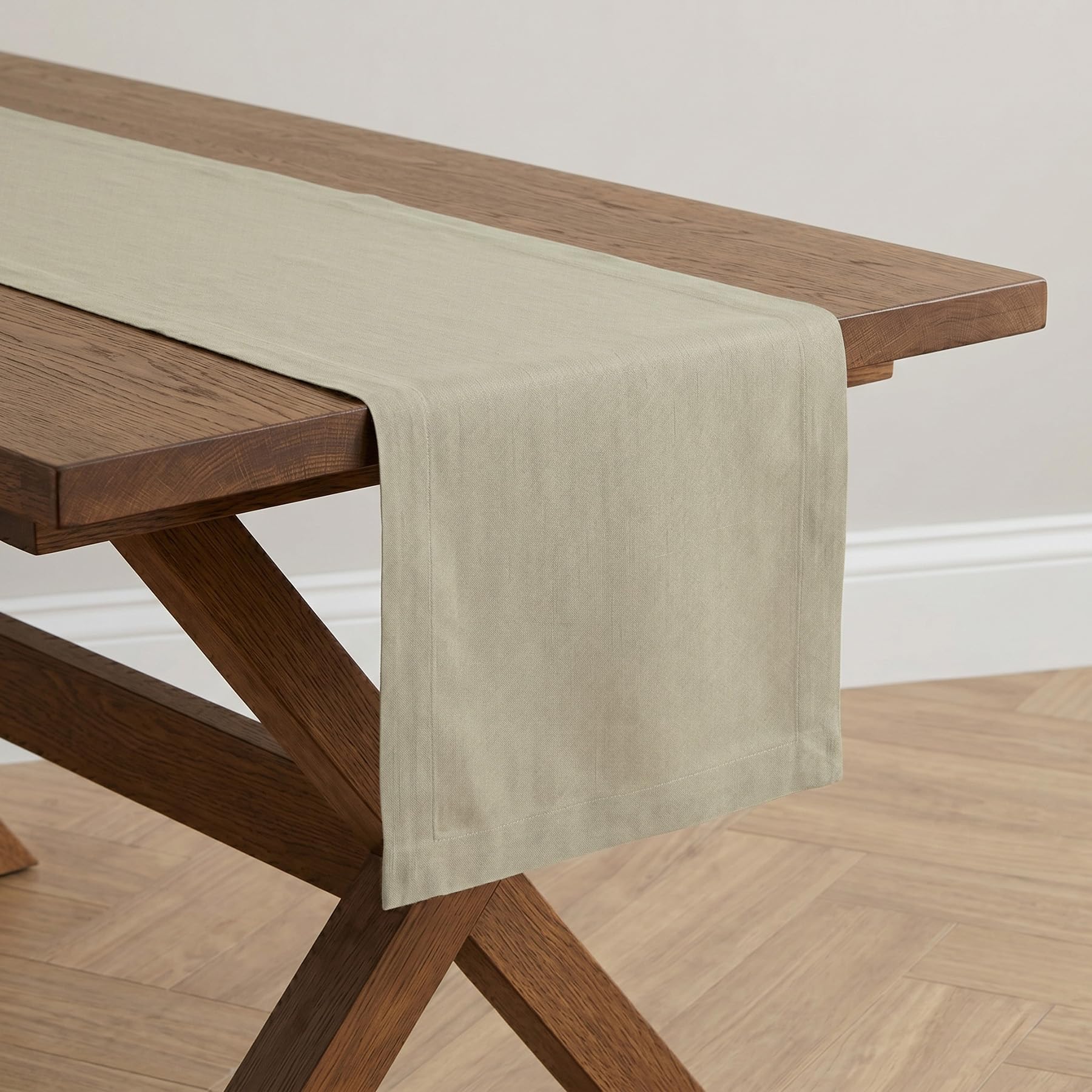 Solino Home Linen Natural Table Runner 72 Inches Long - 100% Pure Linen Dining Table Runner 14 x 72 Inch for Summer - Fete