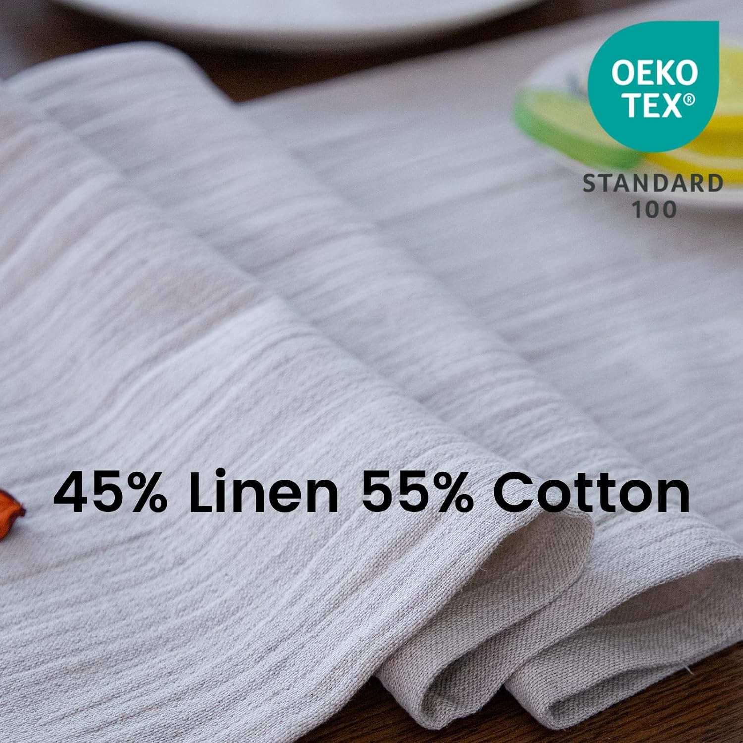 Simple&Opulence Linen Cotton Table Runner, Farmhouse Table Runner with Tassels for Bohemian Rustic Wedding, Bridal Shower, Dinner （14 x 120 Inch - Linen ）